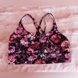 lululemon retired floral cross-back sports bra